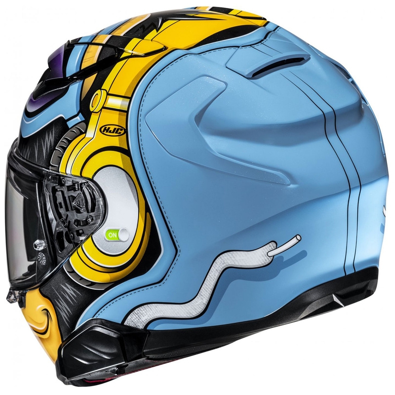 Casco integral para moto HJC F71 Monkey DJ MC23 azul-amarillo