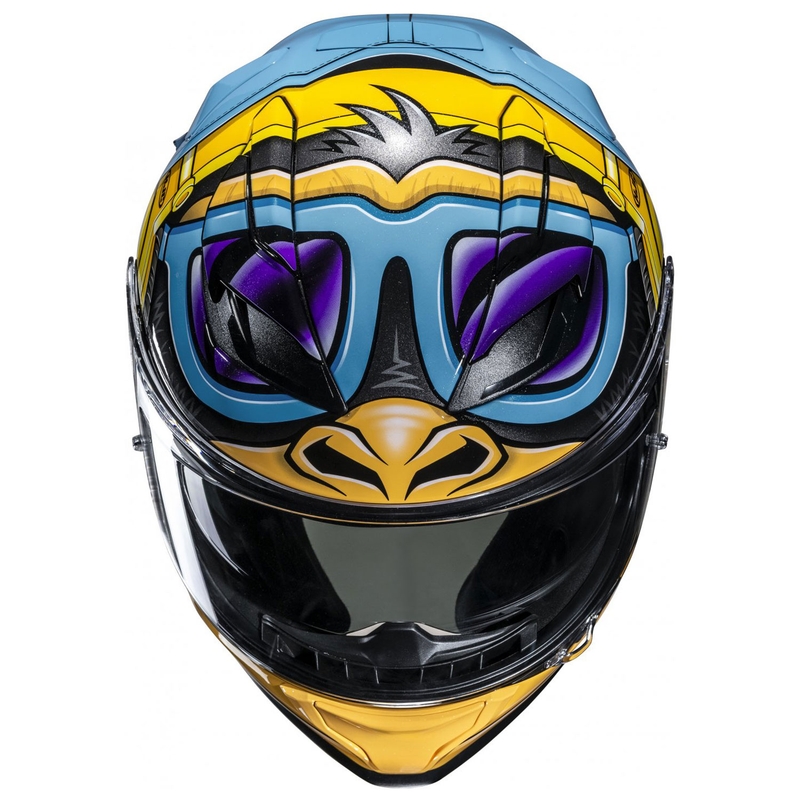 Casco integral para moto HJC F71 Monkey DJ MC23 azul-amarillo