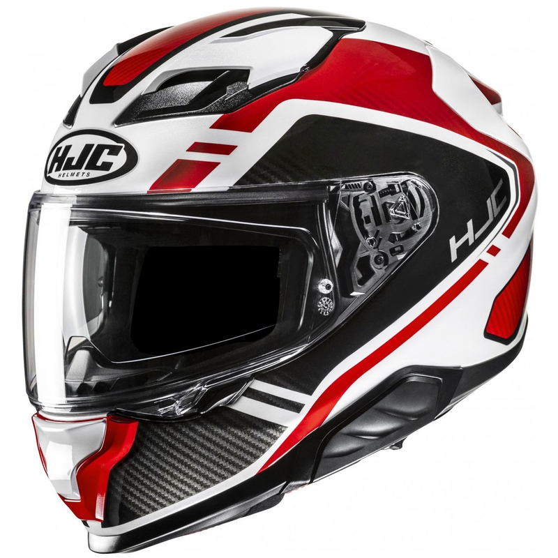 Casco integral de moto HJC F71 Tozz MC1 blanco-rojo-negro