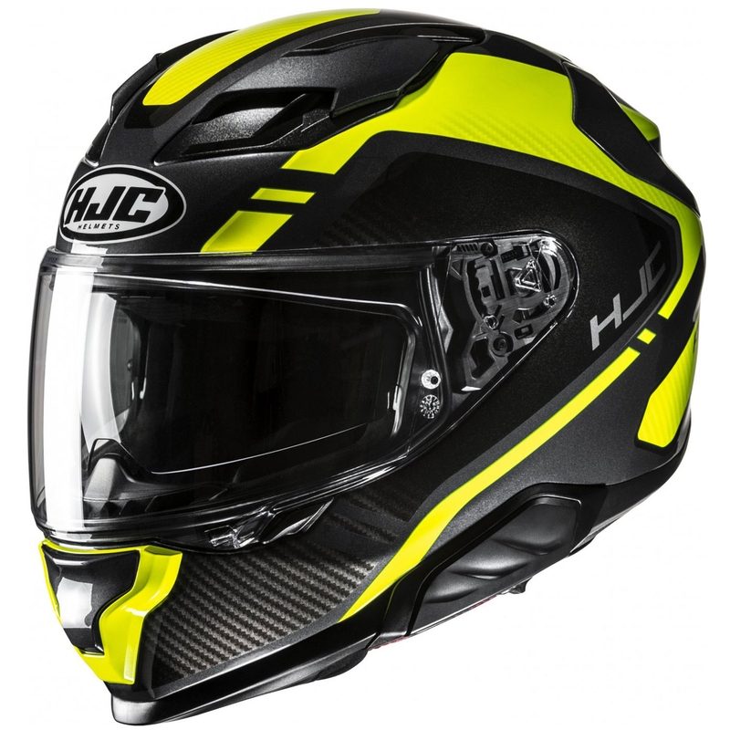 Casco integral de moto HJC F71 Tozz MC3H negro-amarillo fluo