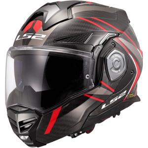 Casco de moto abatible LS2 FF901 Advant XC Future II negro-rojo
