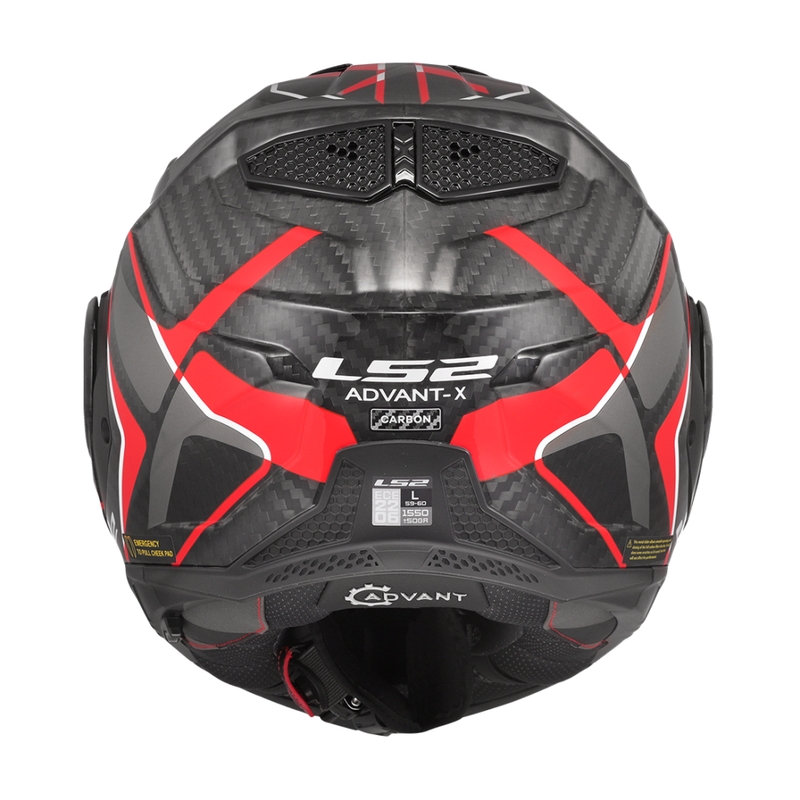 Casco de moto abatible LS2 FF901 Advant XC Future II negro-rojo