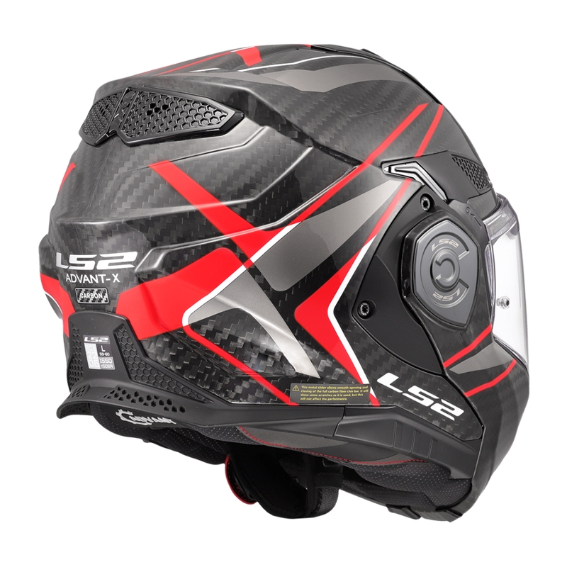 Casco de moto abatible LS2 FF901 Advant XC Future II negro-rojo