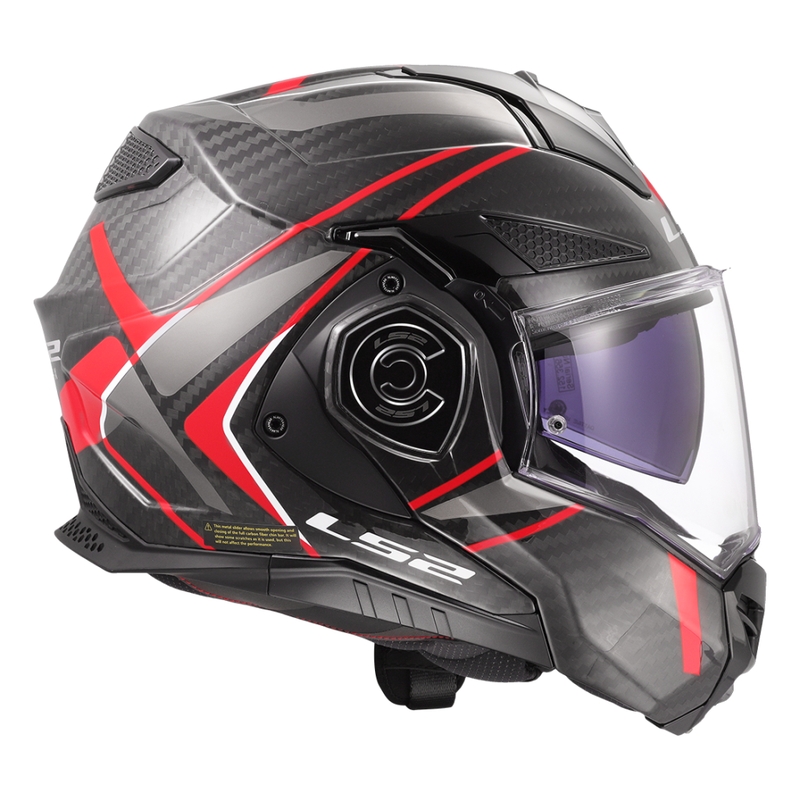 Casco de moto abatible LS2 FF901 Advant XC Future II negro-rojo