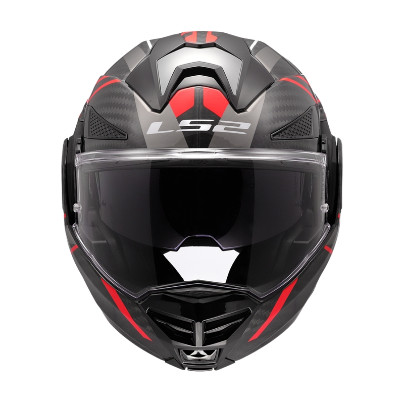 Casco de moto abatible LS2 FF901 Advant XC Future II negro-rojo