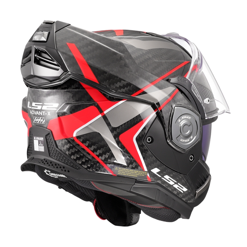 Casco de moto abatible LS2 FF901 Advant XC Future II negro-rojo
