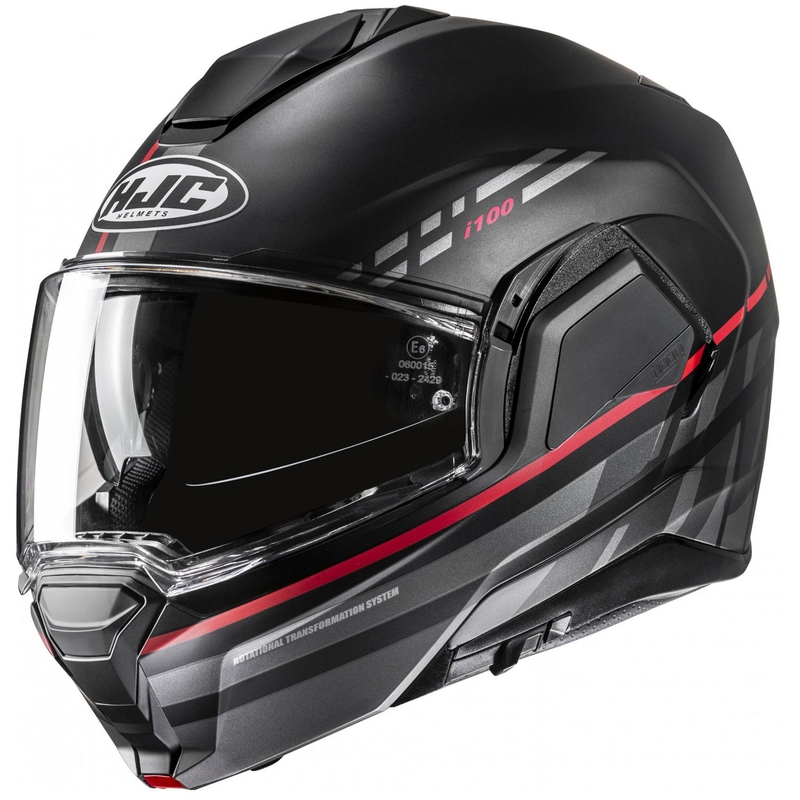 Casco de moto abatible HJC i100 Sysma MC1SF gris-negro
