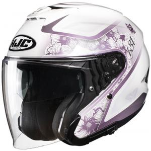 Casco de moto abierto HJC i31 Iona MC8 blanco-morado