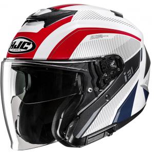 Casco de moto abierto HJC i31 Reno MC21 blanco-rojo-azul