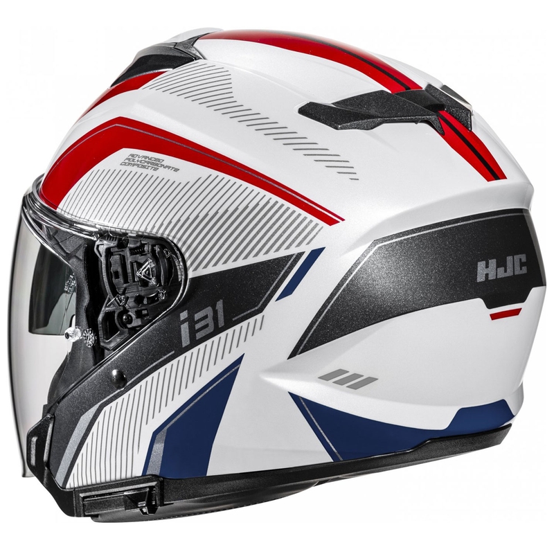Casco de moto abierto HJC i31 Reno MC21 blanco-rojo-azul