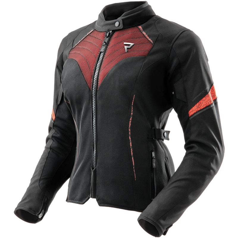 Chaqueta de moto mujer Rebelhorn Jax negro-rojo
