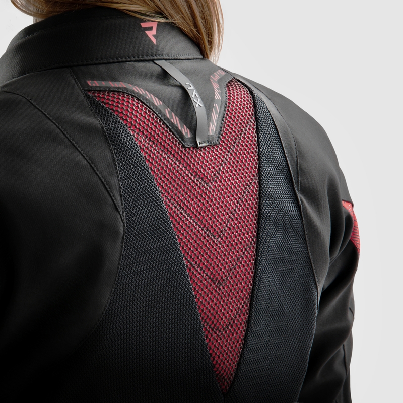Chaqueta de moto mujer Rebelhorn Jax negro-rojo