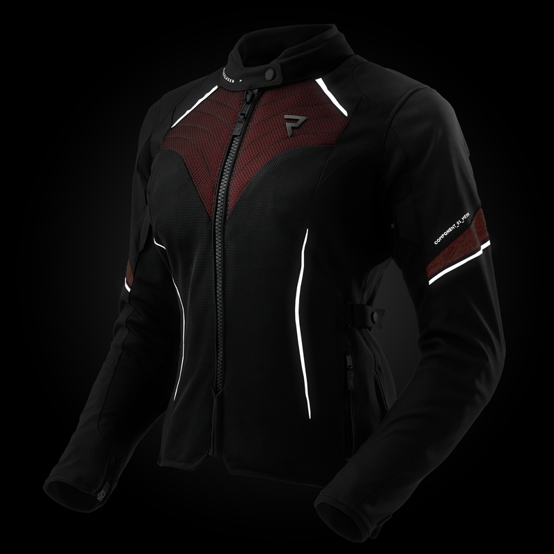 Chaqueta de moto mujer Rebelhorn Jax negro-rojo