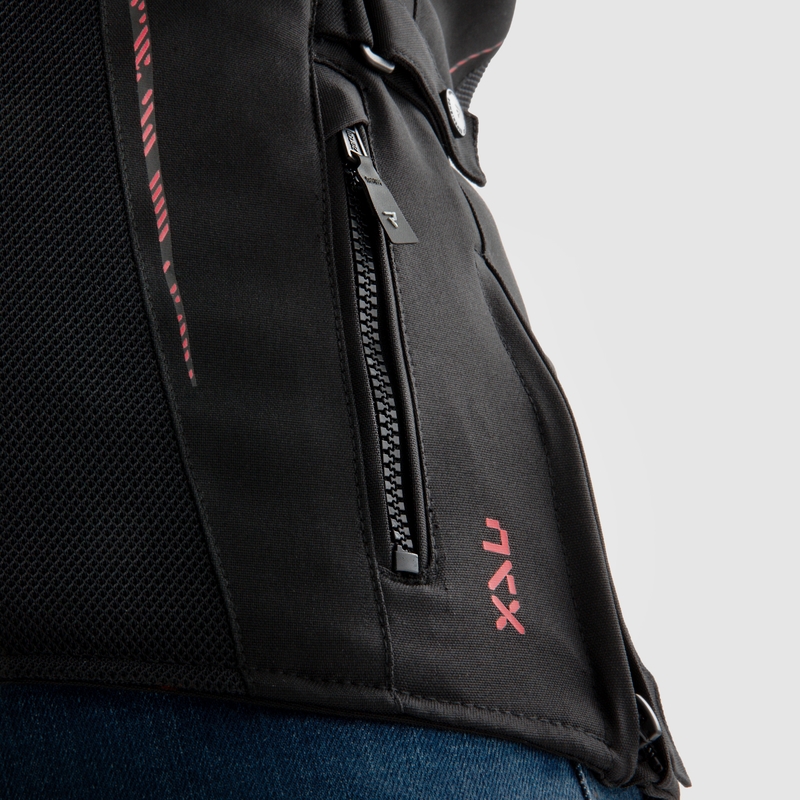 Chaqueta de moto mujer Rebelhorn Jax negro-rojo