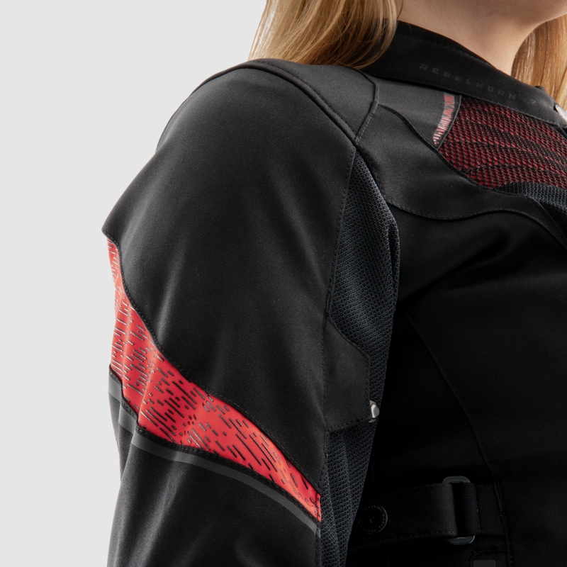 Chaqueta de moto mujer Rebelhorn Jax negro-rojo