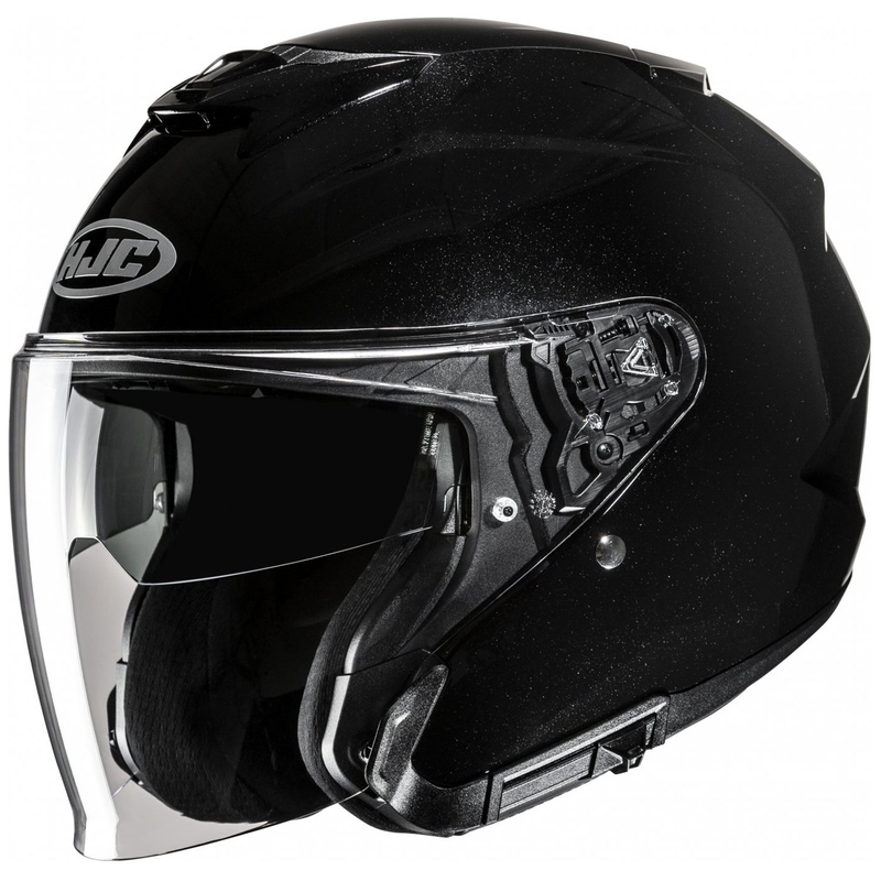 Casco de moto abierto HJC i31 Solid metalizado negro
