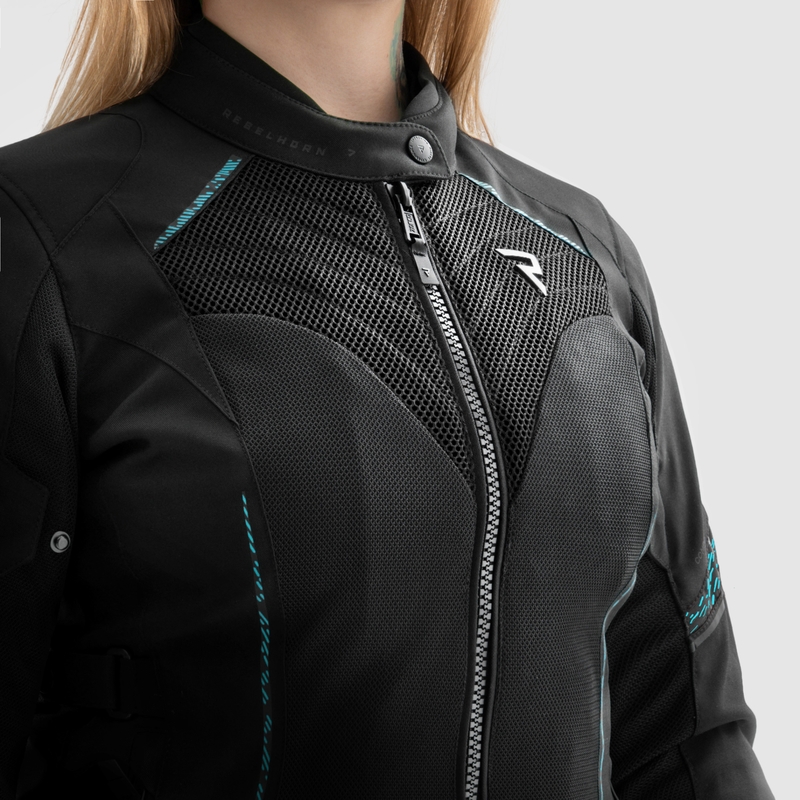 Chaqueta de moto mujer Rebelhorn Jax negro-menta