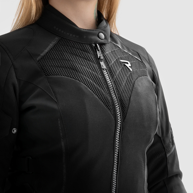Chaqueta de motociclista para mujer Rebelhorn Jax negra