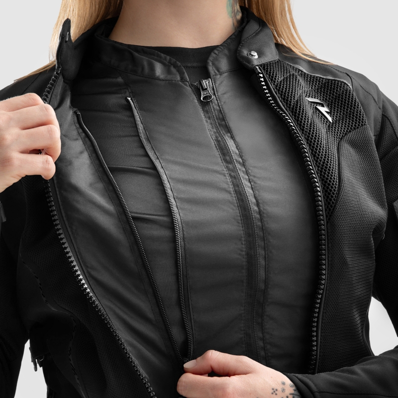 Chaqueta de motociclista para mujer Rebelhorn Jax negra