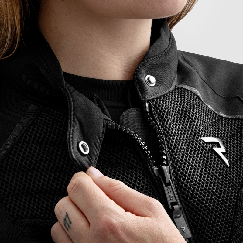 Chaqueta de motociclista para mujer Rebelhorn Jax negra