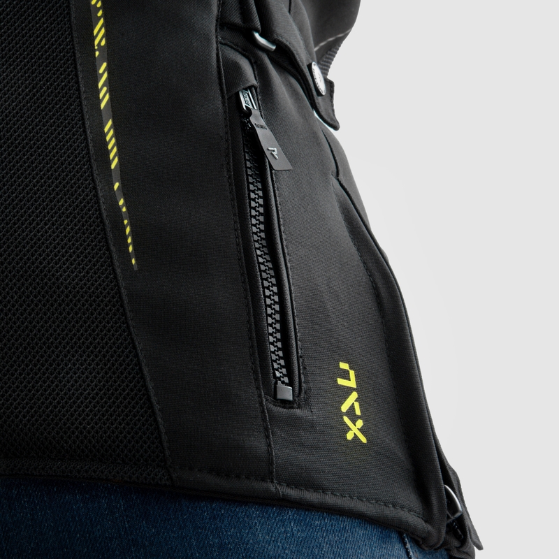 Chaqueta de moto mujer Rebelhorn Jax negro-amarillo fluo