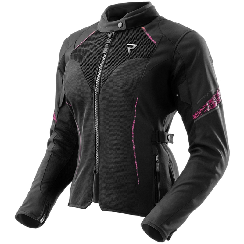 Chaqueta de moto mujer Rebelhorn Jax negro-rosa