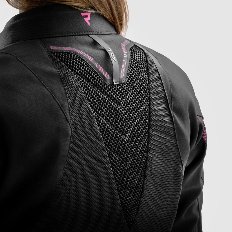 Chaqueta de moto mujer Rebelhorn Jax negro-rosa