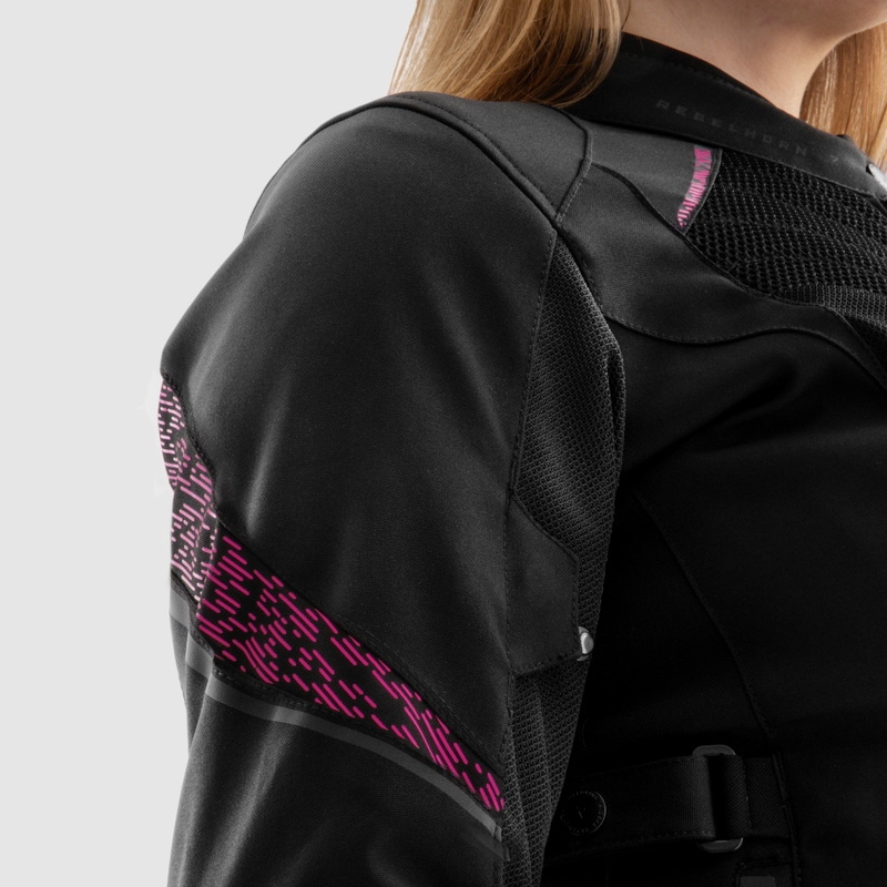 Chaqueta de moto mujer Rebelhorn Jax negro-rosa