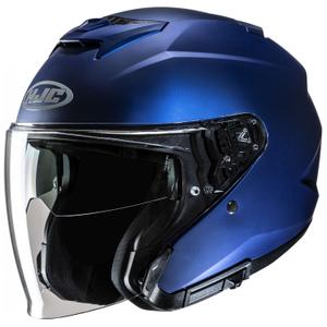 Casco de moto abierto HJC i31 Solid Semi Flat azul metalizado