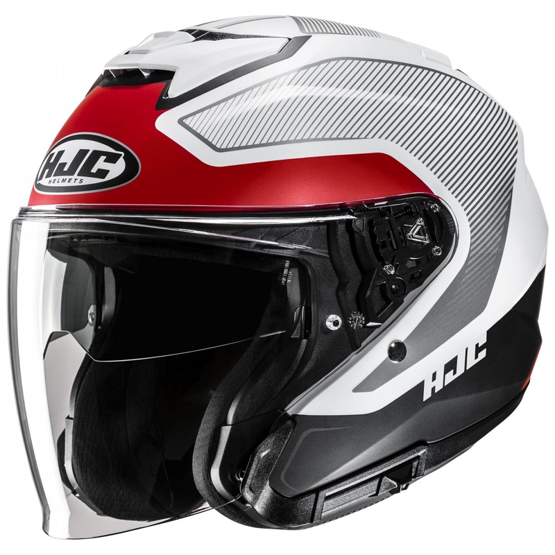 Casco de moto abierto HJC i31 Tevis MC1SF blanco-negro-rojo