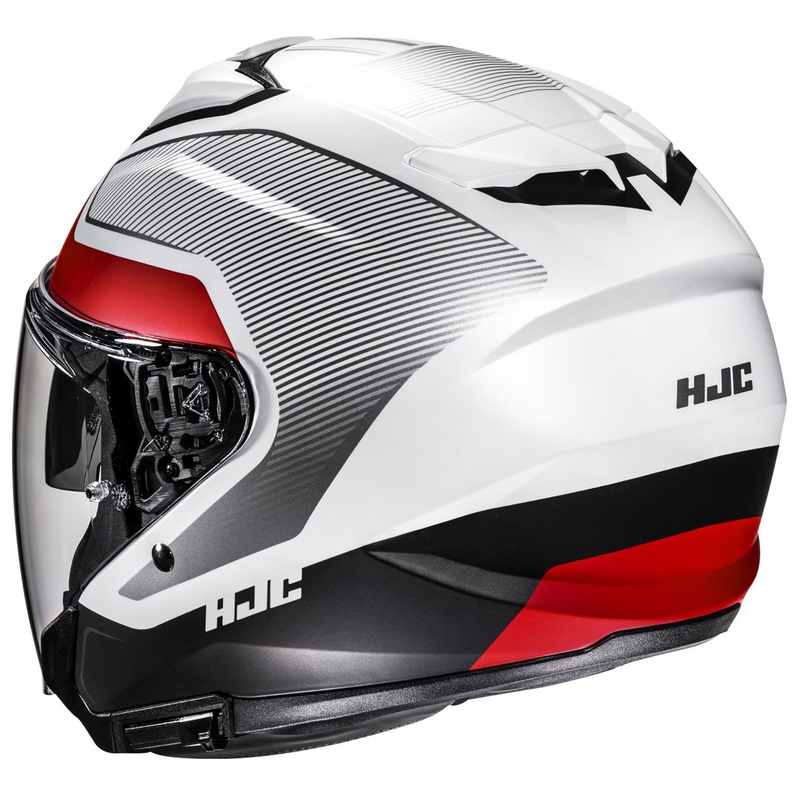 Casco de moto abierto HJC i31 Tevis MC1SF blanco-negro-rojo