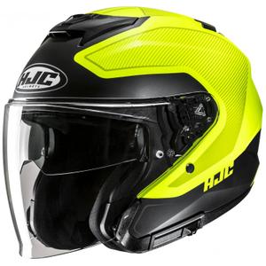 Casco de moto abierto HJC i31 Tevis MC3HSF fluo amarillo-negro