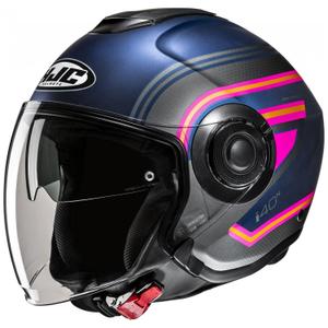 Casco Moto Abierto HJC i40N Linia MC28SF Azul-Gris-Rosa