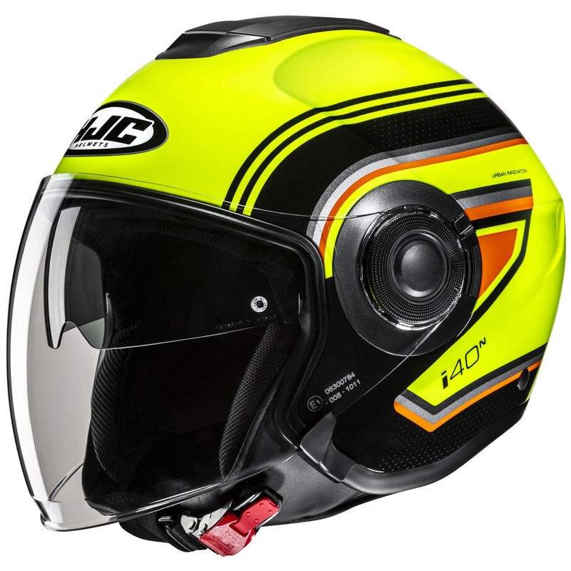 Casco de moto abierto HJC i40N Linia MC3H fluo amarillo-negro