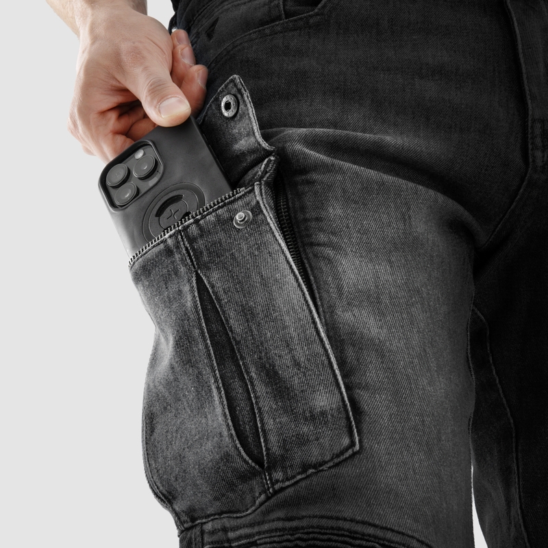 Vaqueros de moto Rebelhorn Vandal Mono en negro lavado
