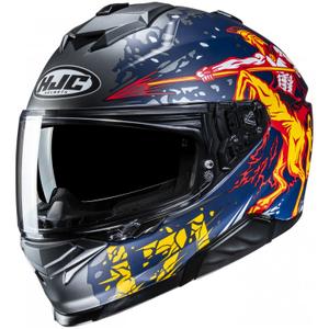 Casco de moto integral HJC i71 Taurus MC1SF azul-gris-amarillo