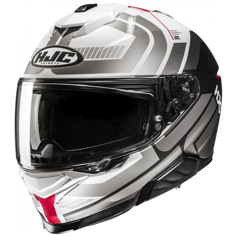 Casco Integral de Moto HJC i71 Viz MC1SF Blanco-Gris-Negro