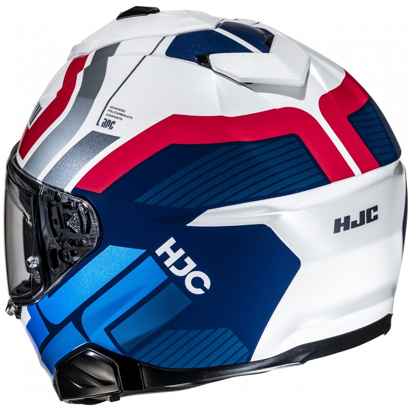 Casco Integral de Moto HJC i71 Viz MC21 Blanco-Azul-Rojo
