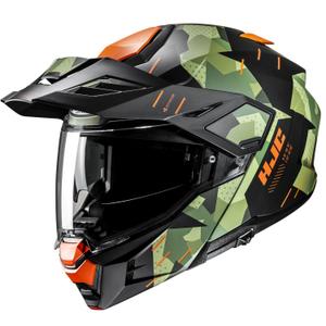 Casco de moto abatible HJC i80 Roki MC47SF verde-negro