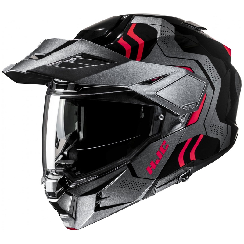 Casco de moto abatible HJC i80 Velly MC1 negro-rojo