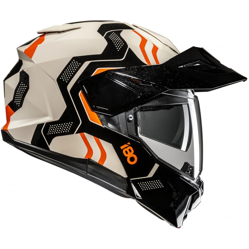 Casco de moto modular HJC i80 Velly MC7 beige-negro