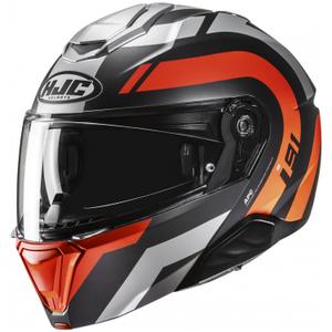 Casco de moto abatible HJC i91 Arven MC6HSF negro-gris-naranja