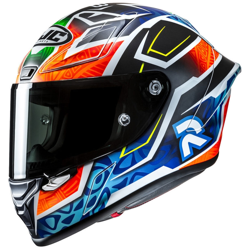 Casco integral de moto HJC RPHA 1 Binder Replica MC27SF negro-naranja-azul