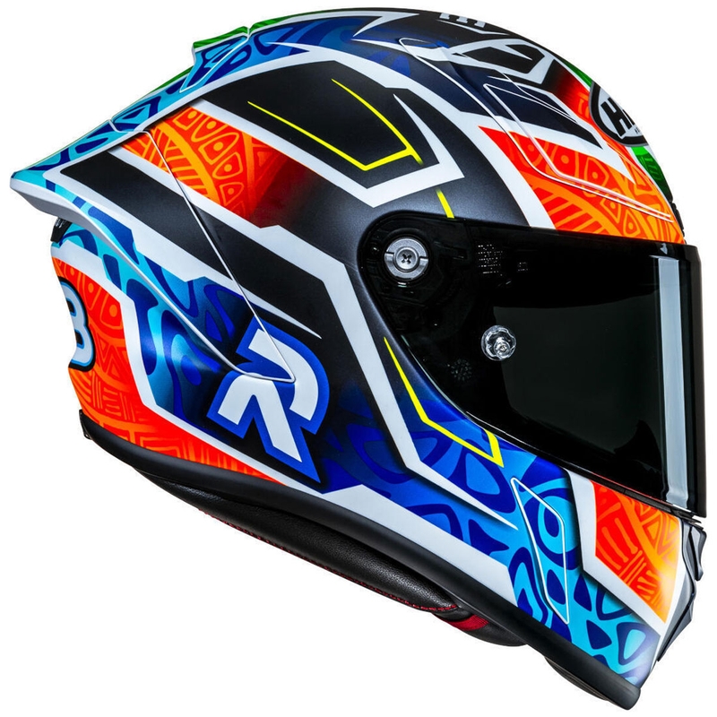 Casco integral de moto HJC RPHA 1 Binder Replica MC27SF negro-naranja-azul