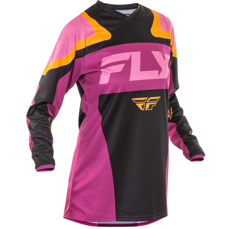 Camiseta motocross mujer FLY Racing F-16 negro-amarillo