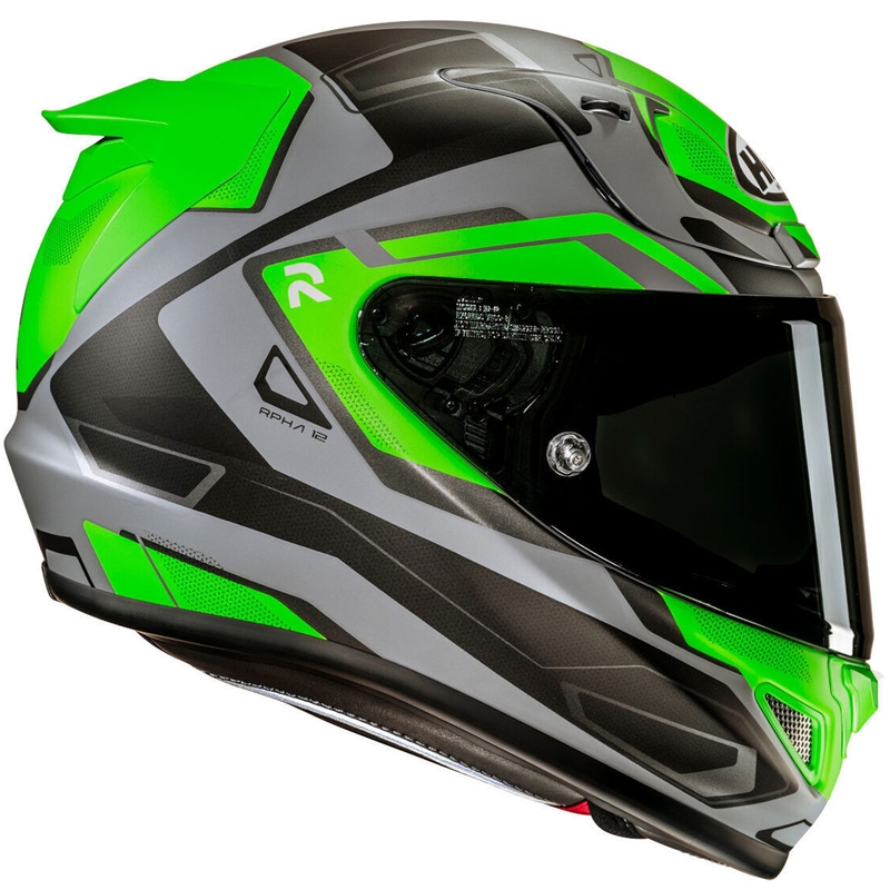 Casco integral para moto HJC RPHA 12 Brels MC4HSF verde-gris-negro