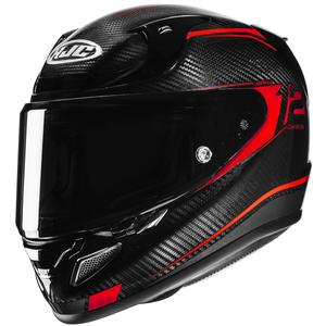 Casco de moto integral HJC RPHA 12 CARBON Keres MC1 negro-rojo
