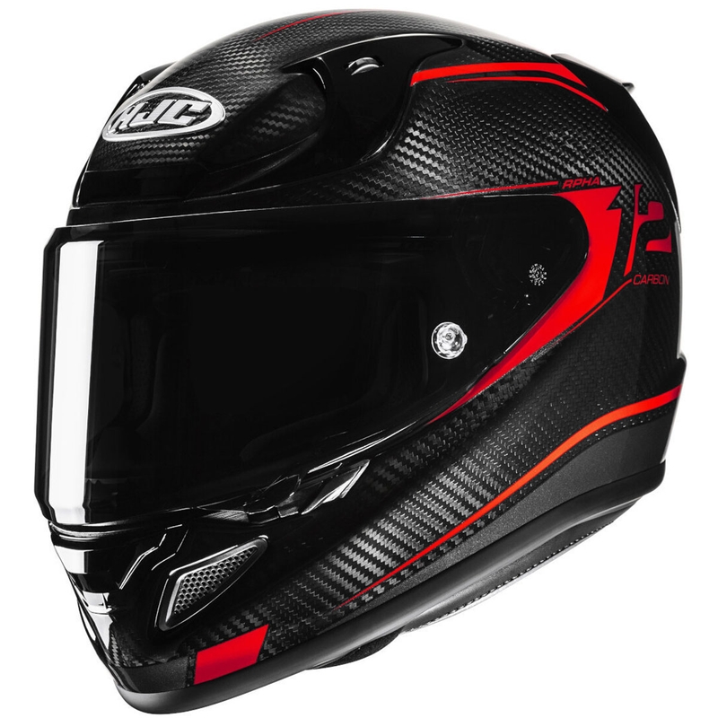 Casco de moto integral HJC RPHA 12 CARBON Keres MC1 negro-rojo