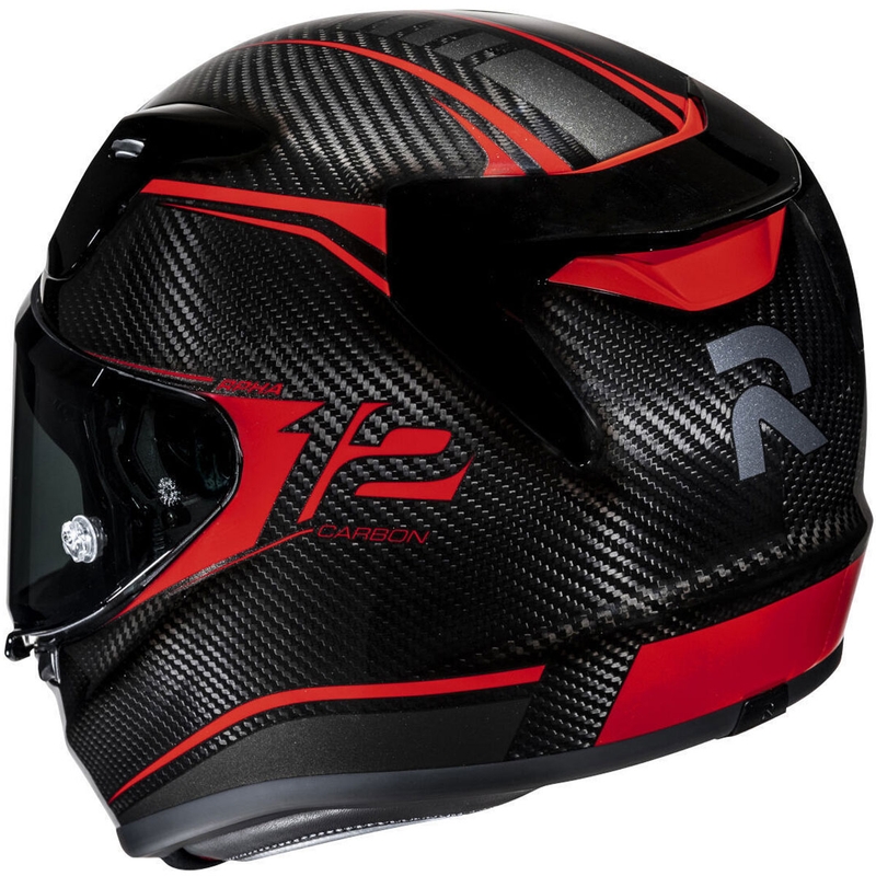 Casco de moto integral HJC RPHA 12 CARBON Keres MC1 negro-rojo