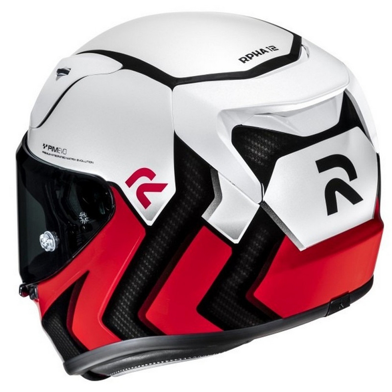Casco de moto integral HJC RPHA 12 Kos MC1 blanco-rojo-negro